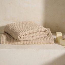 El Corte Inglés Set de 2 toallas algodón 320 gr/m2 Spa. (Baño) Beige