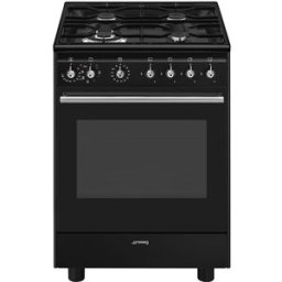 SMEG Cocina compacta gas 60 cm, 1 cavidad de horno - CX61GMBL. Negro