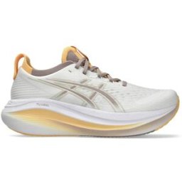 ASICS Zapatillas de running de mujer Gel-Nimbus 27 . (39,5) Blanco / Beige