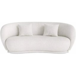 ICONIK INTERIOR Sofá Curvo de 3 Plazas de Tela Bouclé - Curvy