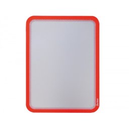 Marco porta anuncios djois magneto din a4 con 4 bandas magneticas en el dorso color rojo pack de 2 unidades