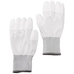 Guante de limpieza Caruba L blanco antielectrostático con refuerzo