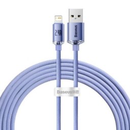 Cable USB a Lightning Baseus Crystal Shine 2 m Violeta