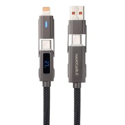 Cable USB Nanocable 10.01.2501 USB-A/USB-C a USB-C/Lightning 1m Negro