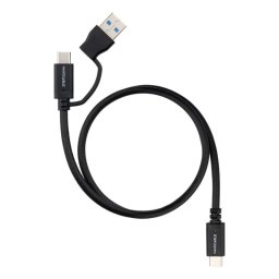 Cable USB-C a USB-C y USB-A Nanocable 0,5 m USB 3.2 Gen 2 60 W 4K
