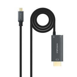 Cable Nanocable USB-C a HDMI 2.1 y USB-C PD 100W Negro 1,8 m