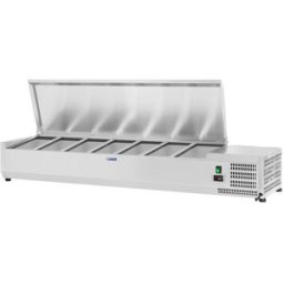 Royal Catering Vitrina refrigerada - 150 x 33 cm - 7 contenedores GN 1/4 10010939
