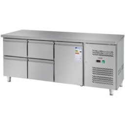 Mesa refrigerada - 403 L - 1 compartimento - 4 cajones - 179,5 x 71 cm - clase B - acero inoxidable - Royal Catering 10010929
