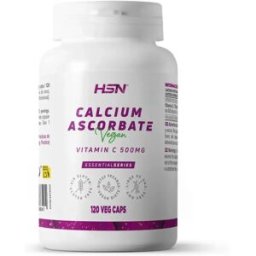 HSN Ascorbato de calcio (500mg vitamina c) - 120 veg caps - Vitaminas - Cápsulas Vegetales - 120 Servicios