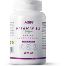 HSN Vitamina b3 nicotinamida 500mg - 120 veg caps - Vitaminas - Cápsulas Vegetales - 120 Servicios