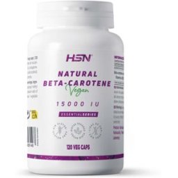 HSN Beta-caroteno natural (vitamina a) 15000ui - 120 veg caps - Vitaminas - Cápsulas Vegetales - 120 Servicios