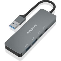AISENS Hub USB 32 Gen2 10G USBA USBAM2xUSBCH2xUSBAH Gris 15cm