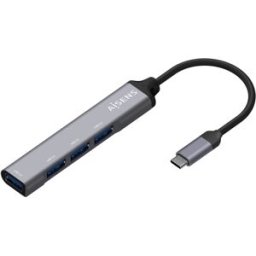 AISENS Hub USB 31 USBC Tipo CM 4x Tipo AH Gris 10 cm