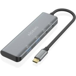 AISENS Hub USB 32 Gen1 5G USBC USBCM2xUSBCH2xUSBAH Gris 15 cm