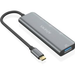 AISENS Hub USB 32 Gen2 10G USBC USBCM1xUSBCH3xUSBAH Gris 15 cm
