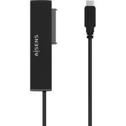 AISENS Adaptador ASE35C02B SATA a USBC USB 30USB31 GEN1 para Discos Duros 25 y 35 con Alimentador Negro
