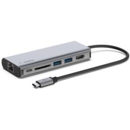 Belkin AVC008BTSGY hub de interfaz USB 32 Gen 1 31 Gen 1 TypeC 5000 Mbits Negro Gris