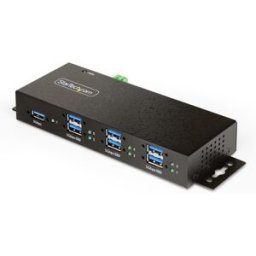 Startech.com StarTechcom Hub USB Industrial de 7 Puertos Gestionado Servicio Pesado Caja de Metal Protección ESD y Sobretensión Montaje DIN Pared Escritorio