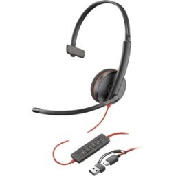 POLY Auriculares monoaurales Blackwire 3210 USBC Adaptador USBCA