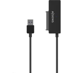 AISENS Adaptador ASE35C02B SATA a USBC USB 30USB31 GEN1 para Discos Duros 25 y 35 con Alimentador Negro