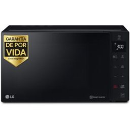 LG Microondas 25 litros, grill, 1.000 w y Smart Inverter - MH6535GDS. Negro