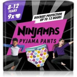 Ninjamas Pyjama Pants Pañales-Braguita De Pijama 27-43 Kg Hearts 9 Ud