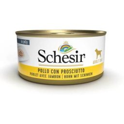 Schesir Adult Pollo con Jamón en Gelatina Lata para Perros 150 gr