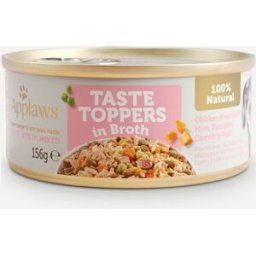 Applaws Lata Topper Perros Pollo, Jamón y Verduras en Caldo 12 unidades x 156 gr