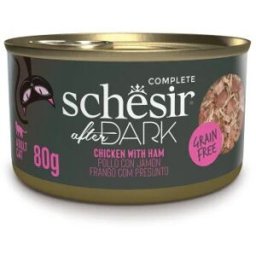 Schesir After Dark Filetes Pollo con Jamón en Caldo Lata para Gatos 12 x 80 gr