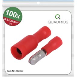 QUADRIOS QUAD 23C490 - Manguitos redondos de 4 mm, 0,5 - 1,5 mm², rojo