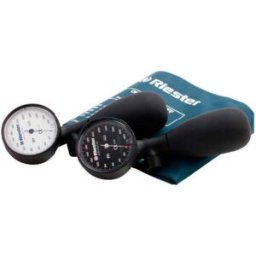 Tensiómetro aneroides Riester R1 shock-proof negro con brazalete desinfectable, 1-tubo, sin látex