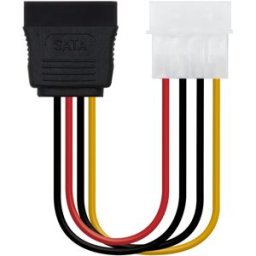 Nanocable Cable de Alimentación SATA - 5.25" (Molex 4 Pinos) M - SATA F 16CM OEM
