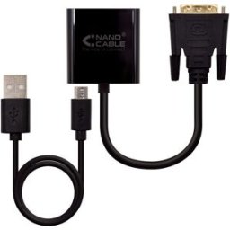 Nanocable Adaptador DVI M para VGA 10 CM Negro