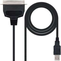 Nanocable Cable Conversor USB Impressora paralela A/M - CN36(IEEE1284)/M 1.5 M Negro