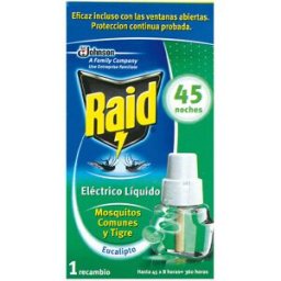 Raid Proteccion Antimosquitos Eucalipto recambio 45 noches