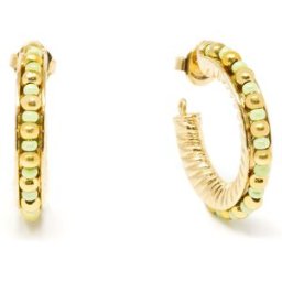 Shabama Etiopia Verde 3CM pendientes #oro brillo
