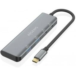 Aisens Hub USB 3.2 Gen1 5G USB-C, USB-C/M-2xUSB-C/H-2xUSB-A/H, Gris, 15 cm