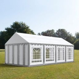 TOOLPORT 4x8 m Carpa para fiestas, PVC 700, gris-blanco - (6090)