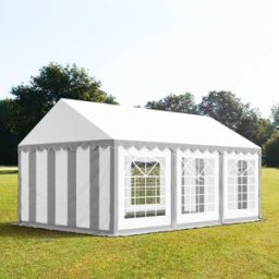 TOOLPORT 4x6 m Carpa para fiestas, PVC 700, gris-blanco - (5272)