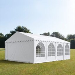 TOOLPORT 6x8 m Carpa para fiestas XXL, altura lateral 2,6m, PVC 1400, con base reforzada, blanco - (7700BL)