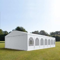 TOOLPORT 7x14 m Carpa para fiestas XXL, altura lateral 2,6m, PVC 1400, con base reforzada, blanco - (7563)