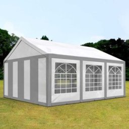 TOOLPORT 3x6 m Carpa para fiestas, PE 450, gris-blanco - (91120)
