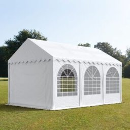 TOOLPORT 3x6 m Carpa para fiestas XXL, altura lateral 2,6m, PVC 800, con base reforzada, blanco - (7662BL)
