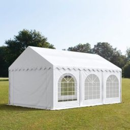 TOOLPORT 4x6 m Carpa para fiestas, PVC 750, con base reforzada, blanco - (7339)