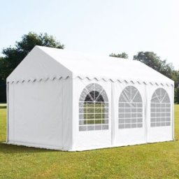 TOOLPORT 4x6 m Carpa para fiestas, PVC 800, con base reforzada, blanco - (7839)