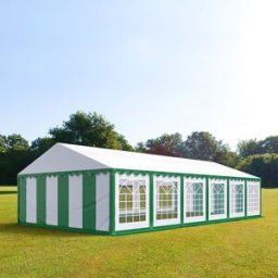 TOOLPORT 6x12 m Carpa para fiestas, PVC 700, verde oscuro-blanco - (6052)