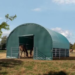 TOOLPORT 6x6m Carpa para ganado, verde oscuro, lona de PVC, anclaje para suelos blandos - (330618)