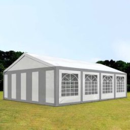 TOOLPORT 5x8 m Carpa para fiestas, PE 450, gris-blanco - (91123)