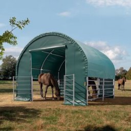 TOOLPORT 4x4m Carpa para ganado, verde oscuro, lona de PVC, anclaje para suelos blandos - (330614)