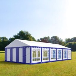 TOOLPORT 6x12 m Carpa para fiestas, PVC 700, azul-blanco - (6057)